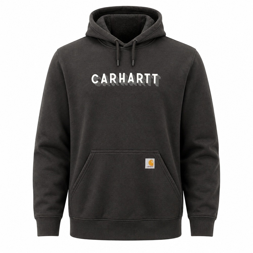 Carhartt‎ Rain Defender Logo Hoodie Men XL Tall Gray Workwear Pullover Spellout